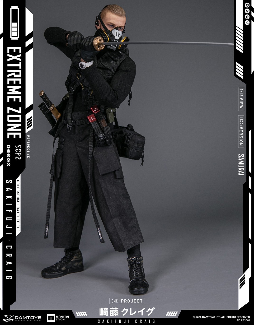 DAM-EBS001 DAM Toys 1/6 EXTREME ZONE Samurai "SAKIFUJI CRAIG" Figure -  ToysFanatic Collections