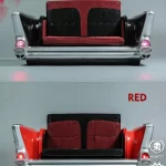 GK029-D – DAMTOYS – 1/6 Poker Kingdom – 7 of Hearts Sofa (Red/Black)
